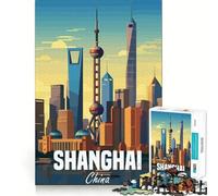 Puzzle da 1000 pezzi di Shanghai, Cina, per adulti e ragazzi, ideale per migliorare la memoria, per un relax leggero e piacevole, con tagli netti e un regalo delizioso 38x26cm