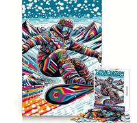 Puzzle da 1000 pezzi di snowboard Wpap Pop Art per adolescenti, gioco di logica, momento di relax, pezzo da collezione artistico tagliato con precisione (38x26cm)