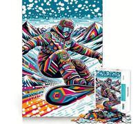 Puzzle da 1000 pezzi di snowboard Wpap Pop Art per adulti, ideale per rafforzare la memoria, per un divertimento informale, con bordi netti e un design classico (38x52cm)