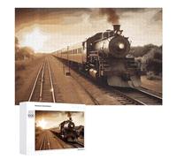 Puzzle da 1000 pezzi di treno e ferrovia puzzle personalizzati in legno per adulti foto puzzle arte appeso alla parete decorazione per compleanno, matrimonio, San Valentino, anniversario