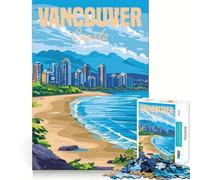 Puzzle da 1000 pezzi di Vancouver,Canada,per lo sviluppo delle capacità cognitive,con superficie liscia e priva di sbavature,ideale per attività di gruppo rilassanti in casa (50x75cm)