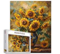 Puzzle da 1000 pezzi di vaso di girasoli, puzzle per adulti, classico puzzle floreale natura morta per impegnativi giochi di attività familiari 68,6 x 50,8 cm, puzzle fai da te per regali decorativi