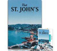 Puzzle da 1000 pezzi di Visit St Johns per adulti e adolescenti, gioco stimolante e gioco per famiglie, ideale come regalo per tutta la famiglia, 38x26cm