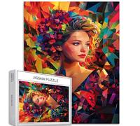 Puzzle da 1000 pezzi di Woman in Dress per adulti Astratto Geometrico Sfondo Art Puzzle colorato fai da te per la decorazione della casa Regali Puzzle di famiglia Perfetto per serate di gioco 50 × 70