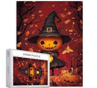 Puzzle da 1000 pezzi di zucca con personaggio strega per adulti Halloween stile fantasy art puzzle colorato fai da te per la decorazione della casa regali puzzle famiglia perfetto per serate di gioco