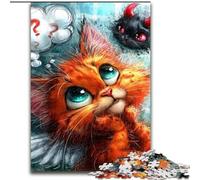 Puzzle da 1000 pezzi Diavolo Gattino - Puzzle da 1000 pezzi per rafforzare il legame familiare, feste e compleanni (dimensioni 50x75cm)