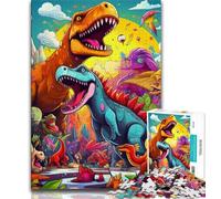 Puzzle da 1000 pezzi Dinosaur World per adolescenti, regalo per decomprimere il cervello, giocattolo educativo, regali di Babbo Natale segreto (50x75cm)