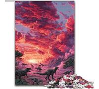 Puzzle da 1000 pezzi Dinosauri al tramonto Puzzle da 1000 pezzi adatto per compleanni, Halloween, Ringraziamento, Pasqua (dimensioni 26x38cm)