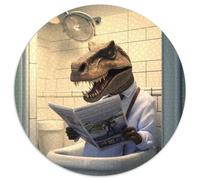 Puzzle da 1000 pezzi, dinosauro che legge il giornale, puzzle rotondo da 1000 pezzi fai da te, decorazione artistica, regalo di compleanno perfetto, 67,5x67,5 cm