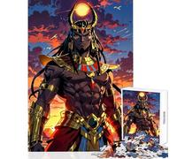 Puzzle da 1000 pezzi - Dio egizio Ra giocattolo educativo regalo di compleanno gioco pratico con poster abbinato e foglio di quiz dimensioni 38x52cm