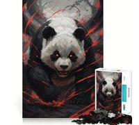 Puzzle da 1000 pezzi "Dio Panda Arrabbiato con Occhi Rossi" per Adolescenti,Gioco di Concentrazione Mentale,Taglio di Precisione,Bordi Lisci,Gioco da Riempire nella Calza di Natale (50x75cm)