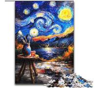 Puzzle da 1000 pezzi "Dipingere sotto il cielo notturno" per adulti, regalo per alleviare lo stress, per ammazzare il tempo durante le vacanze, per migliorare l'amore tra coppie (26x38cm)