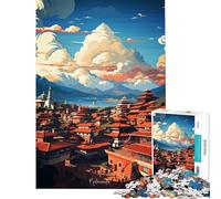 Puzzle da 1000 pezzi - Dipinto ad olio di Katmandu per compleanno Natale Gioco educativo per migliorare la memoria adatto a maggiori di 14 anni 38x52cm