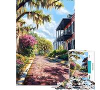 Puzzle da 1000 pezzi Distretto storico di Savannah Georgia Puzzle antistress per adulti migliora la memoria Ideale come regalo per tutta la famiglia (dimensioni 38x26cm)