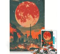 Puzzle da 1000 pezzi "Distruggi la Città della Luna di Sangue", gioco impossibile, taglio di precisione, con pezzi di forma casuale completamente ad incastro 38x52cm