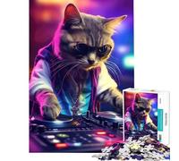 Puzzle da 1000 pezzi DJ Cat Brain Intelligence Challenge gioco avvincente e rilassante perfetto come decorazione o regalo per il Secret Santa (dimensioni 75x50cm)