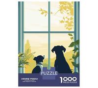Puzzle Da 1000 Pezzi Dogs by The Window Puzzle Per Adulti Giocattoli Antistress Regali Per Donne Regali Unici Di Compleanno E Altro 38x26cm/1000pcs