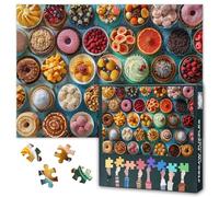 Puzzle da 1000 pezzi, dolci creazioni da dessert | caramelle colorate, gelato e frutta in ciotole, arte alimentare artistica per adulti, puzzle di carta, 70 x 50 cm
