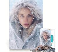 Puzzle da 1000 pezzi "Donna bionda tra i fiocchi di neve",taglio perfetto,divertente,rompicapo cognitivo,gioco per il tempo libero,regalo artistico di Natale 50x75cm