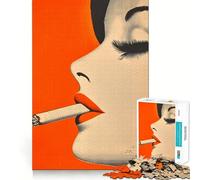 Puzzle da 1000 pezzi "Donna che fuma una sigaretta" per adulti,gioco di problem solving di livello professionale,attività rilassante di gruppo al chiuso (38x52cm)