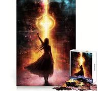 Puzzle da 1000 pezzi "Donna che si protende verso la luce" per adolescenti, ideale per allenare la concentrazione, per una fuga rilassante e un regalo speciale (38x52cm)