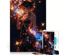 Puzzle da 1000 pezzi "Donna con ali di farfalla" per adulti,gioco di problem solving,taglio di qualità professionale,rilassante attività di gruppo al chiuso (50x75cm)
