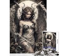 Puzzle da 1000 pezzi Donna con ali e corna Gioco educativo Difficile Giocattolo Decorazione da parete Migliora l'amore tra le coppie (38x26cm)