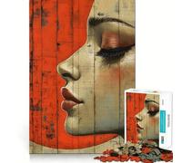 Puzzle da 1000 pezzi "Donna con cerchio rosso" - Esercizio mentale divertente,pezzi che si incastrano perfettamente,un modo coinvolgente per passare il tempo libero (38x26cm)