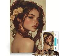 Puzzle da 1000 pezzi "Donna con fiori tra i capelli" - Gioco di logica e pensiero creativo - Esercizio di taglio e precisione - Momento di tranquillità a casa (38x26cm)