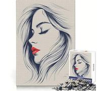 Puzzle da 1000 pezzi "Donna con gli occhi chiusi" - Abilità logiche, svago consapevole, precisione, assemblaggio accurato, regalo premuroso (50x75cm)