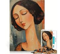 Puzzle da 1000 pezzi "Donna con gli occhi chiusi" - Gioco di concentrazione e divertimento con tecnologia di taglio laser avanzata,ideale da portare in viaggio (38x26cm)