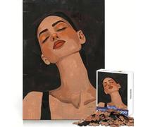 Puzzle da 1000 pezzi "Donna con gli occhi chiusi" per adolescenti, ideale per stimolare la memoria, per un piacevole momento di relax, con incastri precisi e unici, regalo di Natale (38x26cm)