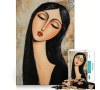 Puzzle da 1000 pezzi "Donna con gli occhi chiusi" per adulti,gioco di problem solving,taglio di qualità professionale,attività rilassante di gruppo al chiuso (50x75cm)