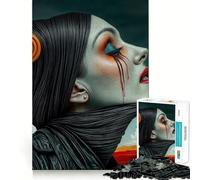 Puzzle da 1000 pezzi "Donna con lacrime di sangue" per adulti,gioco di problem solving di livello professionale,attività rilassante di gruppo al chiuso (50x75cm)