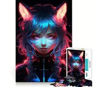 Puzzle da 1000 pezzi "Donna e Gatto" per adulti,gioco di potenziamento mentale,taglio laser per un incastro perfetto,divertimento in famiglia,attività serale (38x52cm)