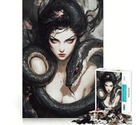 Puzzle da 1000 pezzi "Donna e Serpente" per adulti,gioco di logica ed esercizio mentale,incastro perfetto,attività per rafforzare il legame con i propri cari (50x75cm)