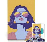 Puzzle da 1000 pezzi "Donna forte con occhiali da sole" per adulti, gioco intelligente per interni, taglio liscio, Babbo Natale, scegli il tuo desiderio 50x75cm