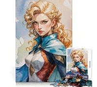 Puzzle da 1000 pezzi "Donna guerriera bionda" per adolescenti, stimolante per la mente, per un relax consapevole, con bordi lisci, elegante regalo di Natale (38x26cm)