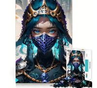 Puzzle da 1000 pezzi "Donna guerriera con maschera" Divertimento e concentrazione Taglio laser per un incastro perfetto Attività ideale per rafforzare i legami familiari (50x75cm)