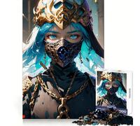 Puzzle da 1000 pezzi "Donna guerriera con maschera" per adulti, ideale per stimolare la memoria, regalare momenti di relax e divertimento, con bordi precisi e un pensiero speciale (38x26cm)