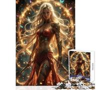 Puzzle da 1000 pezzi donna guerriera fantasy con spade giocattolo educativo ottimo regalo per gioco educativo adatto per la decorazione della scrivania dimensioni 50x75cm