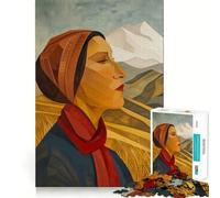 Puzzle da 1000 pezzi "Donna in un paesaggio" esercizio mentale divertente,pezzi che si incastrano perfettamente,un modo coinvolgente per trascorrere il tempo libero (38x26cm)