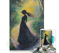 Puzzle da 1000 pezzi "Donna in un sentiero nel bosco" gioco pratico interazione genitore-figlio collezione d'artista opera d'arte 50x75cm