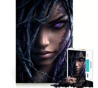 Puzzle da 1000 pezzi "Donna misteriosa dagli occhi viola" per adulti e ragazzi, gioco di logica, relax, taglio perfetto, oggetto dei desideri di Babbo Natale (50x75cm)