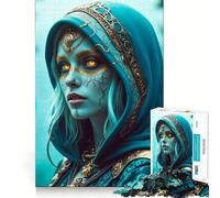 Puzzle da 1000 pezzi "Donna mistica con cappuccio" per adolescenti, gioco di intelletto, momento di condivisione, taglio di qualità, regalo memorabile (38x52cm)
