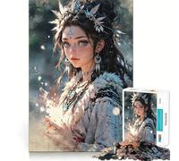 Puzzle da 1000 pezzi "Donna mistica dagli occhi azzurri" per adolescenti, un gioco che stimola la riflessione, ideale per un divertimento rilassante e creativo (38x52cm)