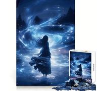 Puzzle da 1000 pezzi Donna mistica nel vortice blu per adulti, stimolante per la mente, ideale per momenti di relax, con bordi precisi, (38x52cm)