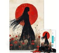 Puzzle da 1000 pezzi "Donna nel campo" per adulti,gioco stimolante per la mente,superficie liscia e priva di sbavature,hobby affascinante per i momenti di svago (50x75cm)