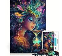 Puzzle da 1000 pezzi "Donna nella Clessidra Mistica" per adulti, gioco di logica stimolante, divertimento rilassante, bordi nitidi, regalo memorabile (38x26cm)