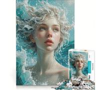 Puzzle da 1000 pezzi "Donna nell'acqua" gioco pratico interazione genitore-figlio collezione d'artista opera d'arte 38x52cm
